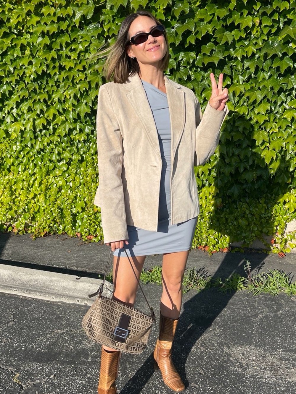 Cotton On One Shoulder Gray Dress